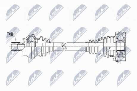 ПІВВІСЬ | VW 4MOTION TIGUAN 07-18, GOLF V,VI, PASSAT 05-15, CC 08-16, SKODA OCTAVIA II 4WD 04-13, SUPERB II 4WD 08-15, AUDI QUATTRO A1, A3 03-15, Q3, TT 06-15, SEAT 4WD ALTEA, ALTEA XL /ЗАД, NTY NPWVW089