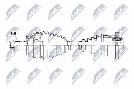 ПІВВІСЬ | VW/SKODA/SEAT 1.4I 16V POLO 01-08, FABIA I 99-08, IBIZA III 02-07 /ЛІВ,ATM/ NTY NPWVW093
