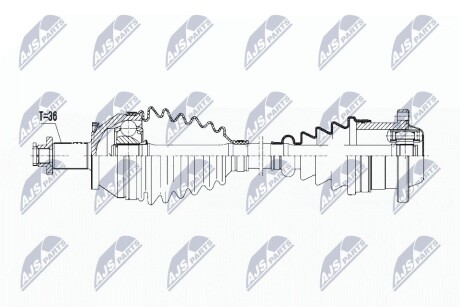 ПІВВІСЬ | VW/SKODA/SEAT 1.4I 16V POLO 01-08, FABIA I 99-08, IBIZA III 02-07 /ПРАВ,ATM/ NTY NPWVW095