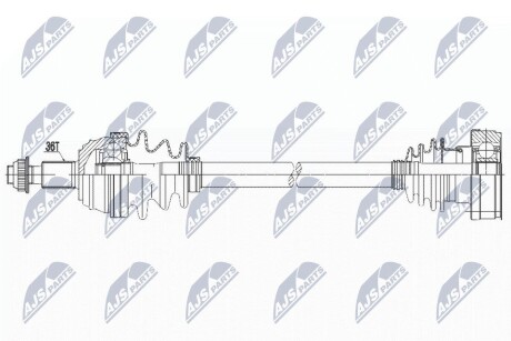 ПІВВІСЬ | VW GOLF IV/BORA 1.4,1.6,1.9SDI 98-, SKODA OCTAVIA I 96-, AUDI A3 1.6 96-03, SEAT LEON 1.4,1.6,1.9SDI 99-06, TOLEDO 1.4,1.6 98-06 /ЛІВ,MTM/ NTY NPWVW097