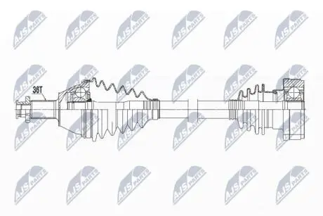 ПІВВІСЬ | VW POLO/FOX 1.4TDI 05-09, FABIA I/II 1.4TDI 05-, ROOMSTER 1.4TDI 06-10, SEAT CORDOBA/IBIZA 1.4TDI 05-09 /ЛІВ/ NTY NPWVW099