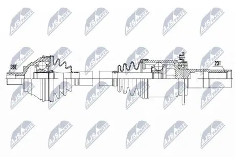 ПІВВІСЬ | VW/SKODA/AUDI/SEAT ENG. 2.0TDI GOLF V/TOURAN -10.2004, OCTAVIA -10.2004, A3 -10.2004, ALTEA/TOLEDO III -10.2004 /ПРАВ,ATM/ NTY NPWVW135