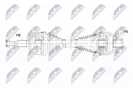 ПІВВІСЬ | VW T5 2.0TDI,2.0BITDI,2.0FSI 09-15 /ЛІВ,MTM/ NTY NPWVW139