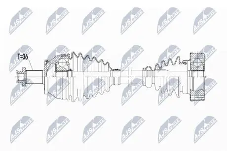 ПІВВІСЬ | VW POLO 1.2TDI,1.6TDI 09-12, SKODA RAPID 1.6TDI 12-, SEAT IBIZA 1.2TDI,1.6TDI 09-, TOLEDO 1.6TDI 12-, AUDI A1 1.6TDI 10- /ЛІВ/ NTY NPWVW143