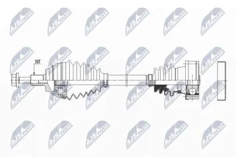 ПІВВІСЬ | VW ENG. 1.2TFSI, 1.4TFSI, CADDY IV 15-, GOLF VII 12-, SCIROCCO 13-, SKODA ENG. 1.2TFSI, 1.4TFSI, OCTAVIA III 12-, SEAT ENG. 1.2TFSI, 1.4TFSI, LEON 12-, AUDI A3 1.2TFSI /ПРАВ/ NTY NPWVW149