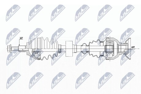 ПІВВІСЬ | VW TIGUAN 4MOTION 1.4TSI,2.0TDI 10-18, AUDI Q3 2.0TDI 13- /ПЕРЕД,ПРАВ/ NTY NPWVW157