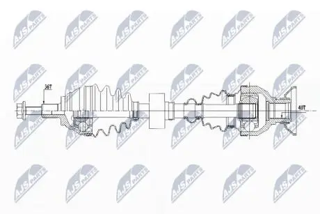 ПІВВІСЬ | VW TIGUAN 4MOTION 1.4TSI,2.0TDI 10-18, AUDI Q3 2.0TDI 13- /ПЕРЕД,ПРАВ/ NTY NPWVW157