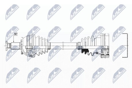 ПІВВІСЬ | VW POLO 1.2TDI,1.6TDI 09-12, SKODA RAPID 1.6TDI 12-, SEAT IBIZA 1.2TDI,1.6TDI 09-, TOLEDO 1.6TDI 12-, AUDI A1 1.6TDI 10- /ПРАВ/ NTY NPWVW159