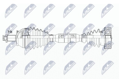 ПІВВІСЬ | VW POLO 09-, SKODA FABIA II/III 07-, RAPID 12-, ROOMSTER 06-, SEAT IBIZA 08--, TOLEDO 12-, AUDI A1 10- /ПРАВ/ NTY NPWVW162