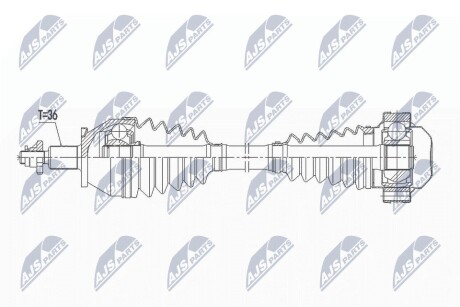 ПІВВІСЬ | VW POLO 1.4TSI,1.6TDI,1.8GTI 10-, SKODA RAPID 1.6TDI 13-, SKODA IBIZA IV 1.4TSI,1.6TDI 09-15AUDI A1 1.TFSI,1.6TDI,1.8TFSI 12- /ЛІВ, ATM DSG 7B/ NTY NPWVW163