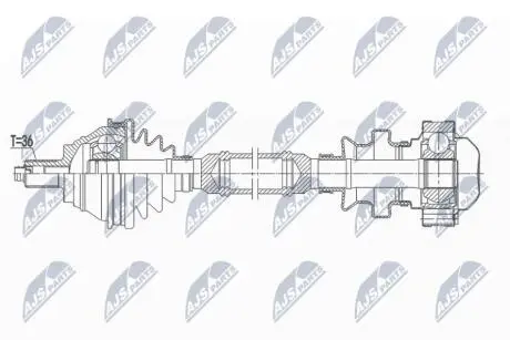 ПІВВІСЬ | VW 4MOTION GOLF V/VI, PASSAT 05-, CC 11-, CADDY III 08-, SKODA 4WD OCTAVIA II, SUPERB II, YETI 09-, AUDI A3 QUATTRO 03-, SEAT ALTEA/ALTEA XL 4WD 10- /ПЕРЕД,ПРАВ/ NTY NPWVW164