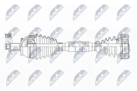 ПІВВІСЬ | VW POLO 1.4TDI 14-, SKODA FABIA III 1.4TDI 14-, AUDI A1 1.4TDI 18- /ПРАВ,MTM/ NTY NPWVW165