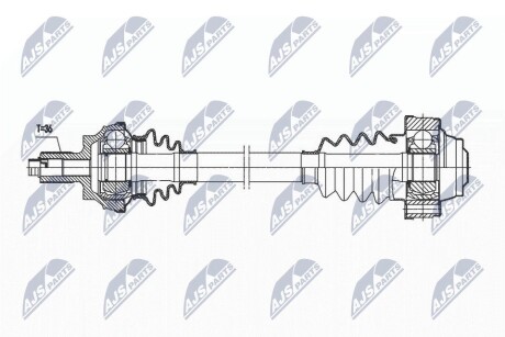 ПІВВІСЬ | VW GOLF VII 1.6TDI/2.0TDI 4MOTION,2.0R 13-, SKODA OCTAVIA III 1.8TSI 4X4 13-, AUDI A3 2.0TDI QUATTRO 12-,2.0TFSI QUATTRO 16-, S3 16-, SEAT LEON ST 1.6TDI 4WD,2.0TDI 4WD, 2.0CUPRA 4 NTY NPWVW167