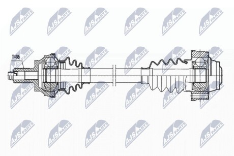 ПІВВІСЬ | VW GOLF VII 1.6TDI/2.0TDI 4MOTION,2.0R 13-, SKODA OCTAVIA III 1.8TSI 4X4 13-, AUDI A3 2.0TDI QUATTRO 12-,2.0TFSI QUATTRO 16-, S3 16-, SEAT LEON ST 1.6TDI 4WD,2.0TDI 4WD, 2.0CUPRA 4 NTY NPWVW168 (фото 1)