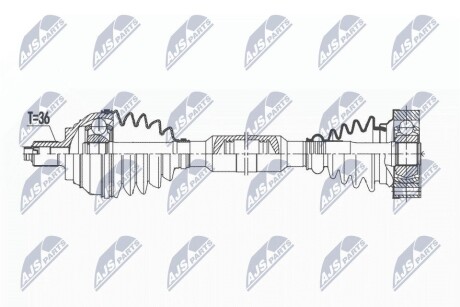 Полуось передняя правая NTY NPW-VW-171