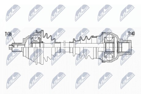 ПІВВІСЬ | VW/AUDI ENG. 1.4TSI GOLF V/PLUS V 07-, PASSAT 07-10, JETTA III 07-10, AUDI A3 07- /ЛІВ,ATM/ NTY NPWVW174