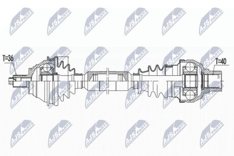 ПІВВІСЬ | VW/AUDI ENG. 1.4TSI GOLF V/PLUS V 07-, PASSAT 07-10, JETTA III 07-10, AUDI A3 07- /ПРАВ,ATM/ NTY NPWVW175