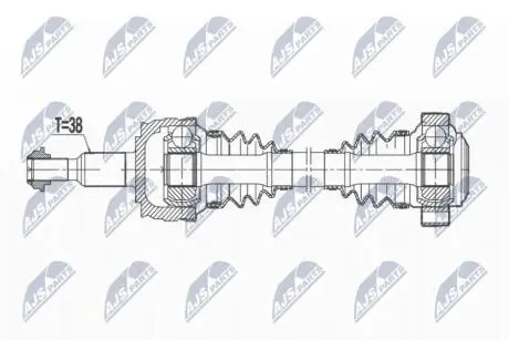 Приводной вал vw t5 4motion 09- /правый,7e0501202 NTY NPWVW177