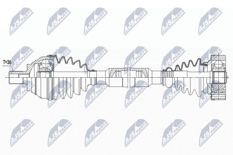 ПІВВІСЬ | VW GOLF V/VI/VII, PASSAT B6/B7 TOURAN 10-, SKODA OCTAVIA II/III, YETI 09-, AUDI A3 03-, SEAT LEON 05- /ПРАВ/ NTY NPWVW181