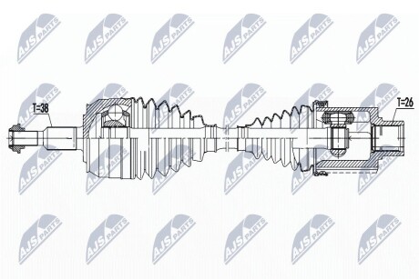 ПІВВІСЬ | VW 4MOTION T5 2.0TSI,2.0BITDI 06.2013-, T6 2.0TSI,2.0TDI 15- /ПРАВ/ NTY NPWVW182