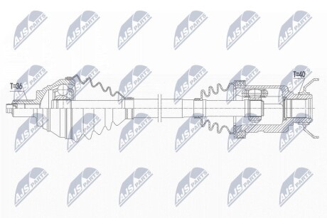 ПІВВІСЬ | VW TIGUAN 2.0TFSI 4MOTION 07-, 2.0TSI 4MOTION 11-, AUDI Q3 2.0TFSI QUATTRO 11- /ПРАВ,MTM/ NTY NPWVW183