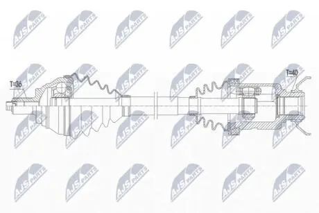 ПІВВІСЬ | VW TIGUAN 2.0TFSI 4MOTION 07-, 2.0TSI 4MOTION 11-, AUDI Q3 2.0TFSI QUATTRO 11- /ПРАВ,MTM/ NTY NPWVW183