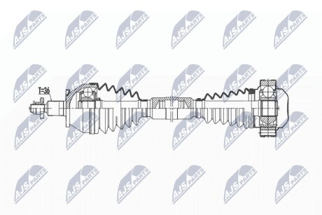 ПІВВІСЬ | VW POLO V 1.4TSI,1.4GTI,1.6TDI 09-, SKODA RAPID 1.6TDI 13-, AUDI A1 1.4TFSI,1.6TDI 11-, SEAT IBIZA 1.4TSI,1.6TDI 09- /ПРАВ,DSG 7B/ NTY NPWVW190 (фото 1)