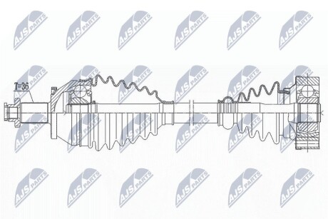 ПІВВІСЬ | VW POLO V 1.4TDI 14-, SKODA FABIA III 1.4TDI 14-, RAPID 1.4TDI 15-, AUDI A1 1.4TDI 14-, SEAT IBIZA 1.4TDI 15- /ЛІВ,MTM/ NTY NPWVW191