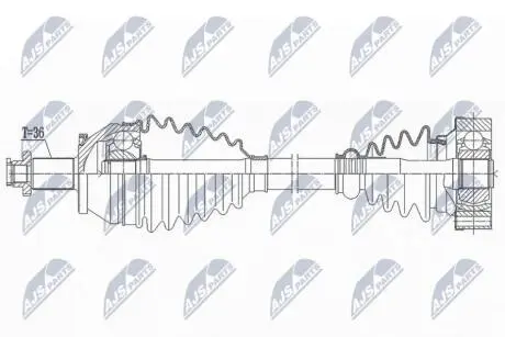 ПІВВІСЬ | VW POLO V 1.4TDI 14-, SKODA FABIA III 1.4TDI 14-, RAPID 1.4TDI 15-, AUDI A1 1.4TDI 14-, SEAT IBIZA 1.4TDI 15- /ЛІВ,MTM/ NTY NPWVW191