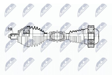 ПІВВІСЬ | VW GOLF V/VI 03-, PASSAT 05-, TOURAN 03-, CC11-, EOS 06-, JETTA 04-, SCIROCCO 08-, SKODA OCTAVIA II, SUPERB II, AUDI A3 03-, Q3 11-, SEAT ALTEA/ALTEA XL 04-, LEON 05- /ПРАВ/ NTY NPWVW193 (фото 1)