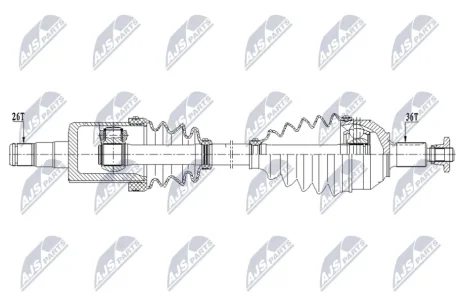 ПОЛУОСЬ NTY NPWVW206