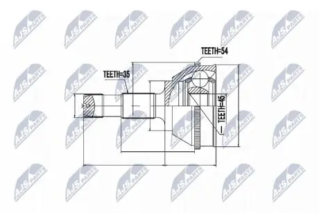 ШАРНІР РІВНИХ КУТОВИХ ШВИДКОСТЕЙ | CITROEN JUMPER/PEUGEOT BOXER/FIAT DUCATO 18Q 94- /+ABS=54T/ NTY NPZFT008