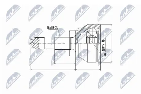 ШАРНІР РІВНИХ КУТОВИХ ШВИДКОСТЕЙ | CITROEN JUMPER 2.2HDI/3.0HDI 06-,FIAT DUCATO 2.2D,2.3D,3.0HDI 06- NTY NPZFT038