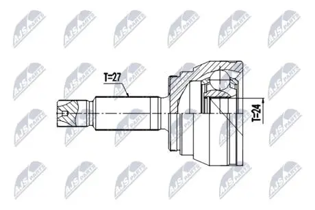 Шарнир равных угловых скоростей 24/60mm/27 l=152mm kia ceed, hyundai i30, 49525-g5000 NTY NPZKA369