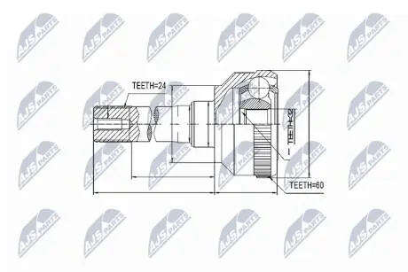 ШАРНІР РІВНИХ КУТОВИХ ШВИДКОСТЕЙ | LAND ROVER DEFENDER 2.4D 07-,2.5D 94-,3.5 94-98 /40-32/ NTY NPZLR011