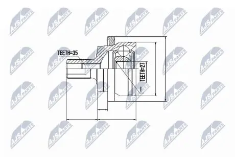ШРКШ зовн. 35x27x81mm DB (W211) 03-09 NTY NPZME004