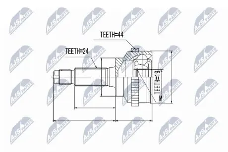ШАРНІР РІВНИХ КУТОВИХ ШВИДКОСТЕЙ | MAZDA DEMIO 98- /+ABS=44T/ NTY NPZMZ014
