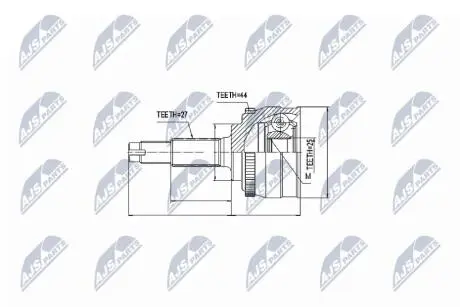 ШАРНІР РІВНИХ КУТОВИХ ШВИДКОСТЕЙ | NISSAN PRIMERA P11 1.8I,2,0I 96-02, PRIMERA P12 2.0I ATM 02- NTY NPZNS001