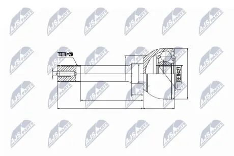 ШАРНІР РІВНИХ КУТОВИХ ШВИДКОСТЕЙ | NISSAN PATROL 160/260 -02 NTY NPZNS010