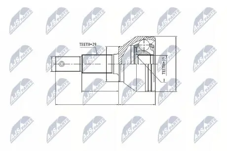 ШРКШ зовн. 29x35x56mm Nissan Qashqai 1.5DCI-2.0 07- NTY NPZNS084