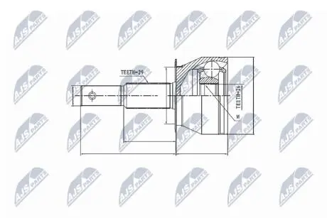 ШАРНІР РІВНИХ КУТОВИХ ШВИДКОСТЕЙ | NISSAN NAVARA D40 /ATM/ 05-, PATHFINDER R51 /ATM/ 05- NTY NPZNS085