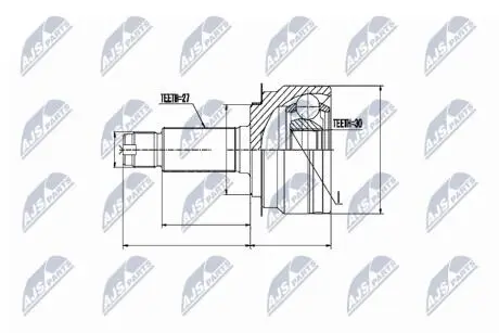 Наружный шрус subaru b9 tribeca w10 04,28391xa00a NTY NPZSB024