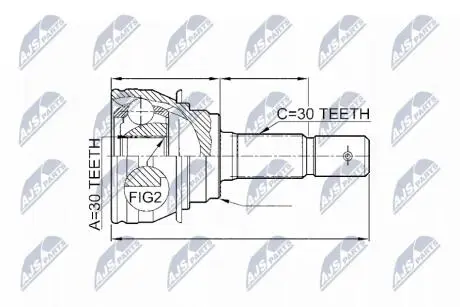 ШАРНІР РІВНИХ КУТОВИХ ШВИДКОСТЕЙ | TOYOTA LANDCRUISER J120 3.0D-4D,4.0 2002-, FJ CRUISER GSJ1 4.0 06- NTY NPZTY020