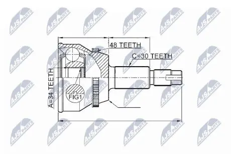ШАРНІР РІВНИХ КУТОВИХ ШВИДКОСТЕЙ | TOYOTA HIGHLANDER MHU23/MHU28 3.5 05-07, LEXUS RX400H 05-08 NTY NPZTY073