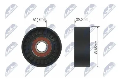 РОЛИК РУЧЕЙКОВОГО РЕМЕНЯ | ALFA ROMEO GIULIETTA,CADILLAC BLS,FIAT BRAVO II, CROMA,LANCIA DELTA III,OPEL ASTRA H, ASTRA H GTC, SIGNUM, VECTRA C, VECTRA C GTS, ZAFIRA B 1.6D-2.0D 04.04- NTY RNKAR002