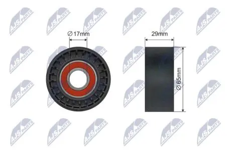 РОЛИК РУЧЕЙКОВОГО РЕМЕНЯ | ALFA ROMEO 145/146/147 96-10, 155/156 96-, 166 98-07, FIAT BRAVO/A 96-, MAREA 96-, PUNTO 99- STILO 01- NTY RNKAR018