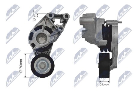 НАТЯЖНИК РЕМЕНЯ ПОТІЧНОВОГО | AUDI A2 00-05, SEAT IBIZA/CORDOBA 02-09,SKODA FABIA 03-10,ROOMSTER 06->, VW FOX 05->, LUPO 99->, POLO 01-> NTY RNKAU027