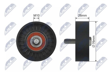 РОЛИК РУЧЕЙКОВОГО РЕМЕНЯ | SEAT LEON, TOLEDO II, SKODA OCTAVIA I, VW BORA, BORA I, GOLF IV 1.4/1.6/2.0 09.96-12.13 NTY RNKAU046