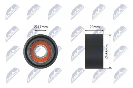 РОЛИК РУЧЕЙКОВОГО РЕМЕНЯ | BMW 1 E81/E82/E88, 3 E90/E91/E92/E93, 5/F10/F11, GRAN TURISMO F07, 7 F01/F02/F03/F04 2.0D/3.0D 12.04-12.15 NTY RNKBM006