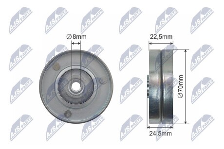 РОЛИК РУЧЕЙКОВОГО РЕМЕНЯ | BMW 3 (E46), 5 (E39), 7 (E38), X5 (E53), LAND ROVER RANGE ROVER III, MG MG ZT, MG ZT- T, OPEL OMEGA B, ROVER 75, 75 I 2.0D/2.5D/3.0D 02.98-08.12 NTY RNKBM039 (фото 1)